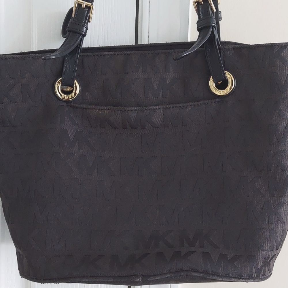 Michael Kors Logo black Canvas tote